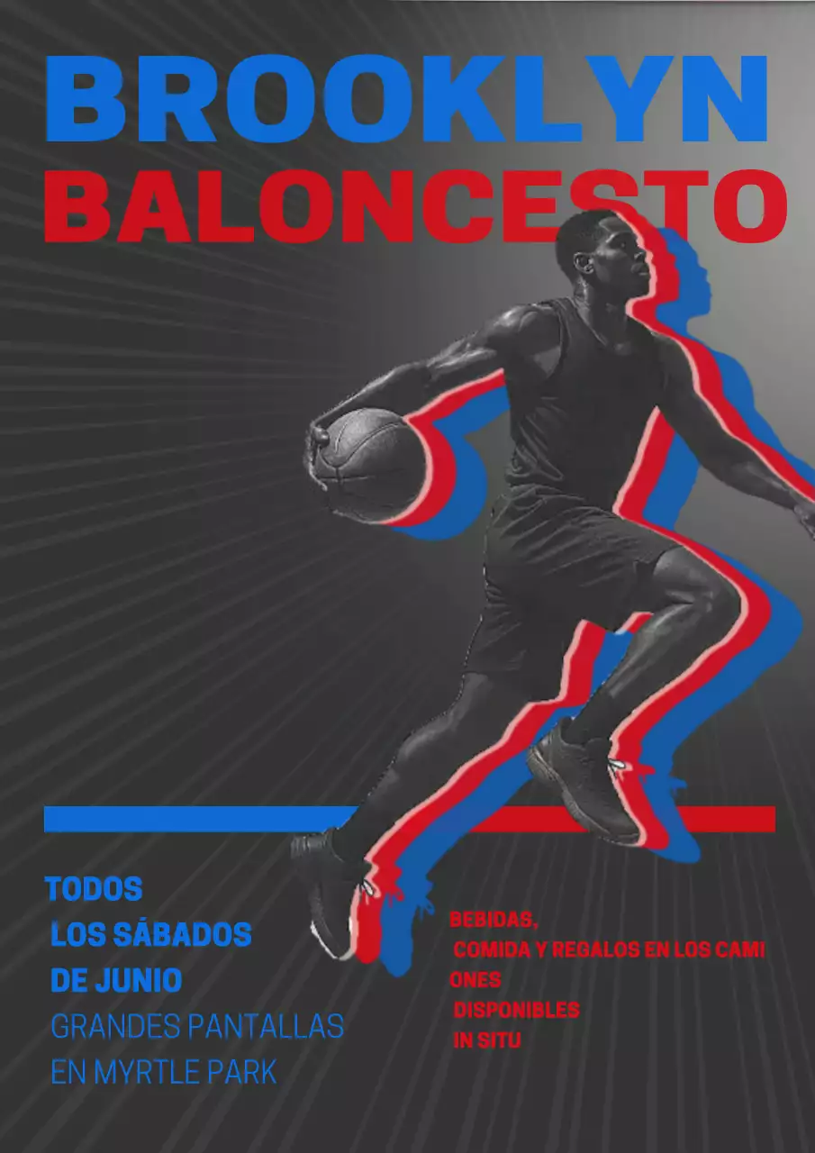Cartel de anuncio del evento de baloncesto Red Bold