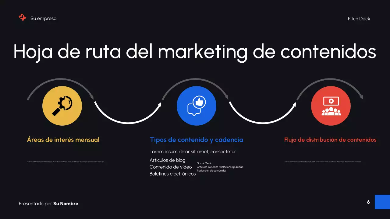 Presentación de promoción de marketing digital moderna en negro