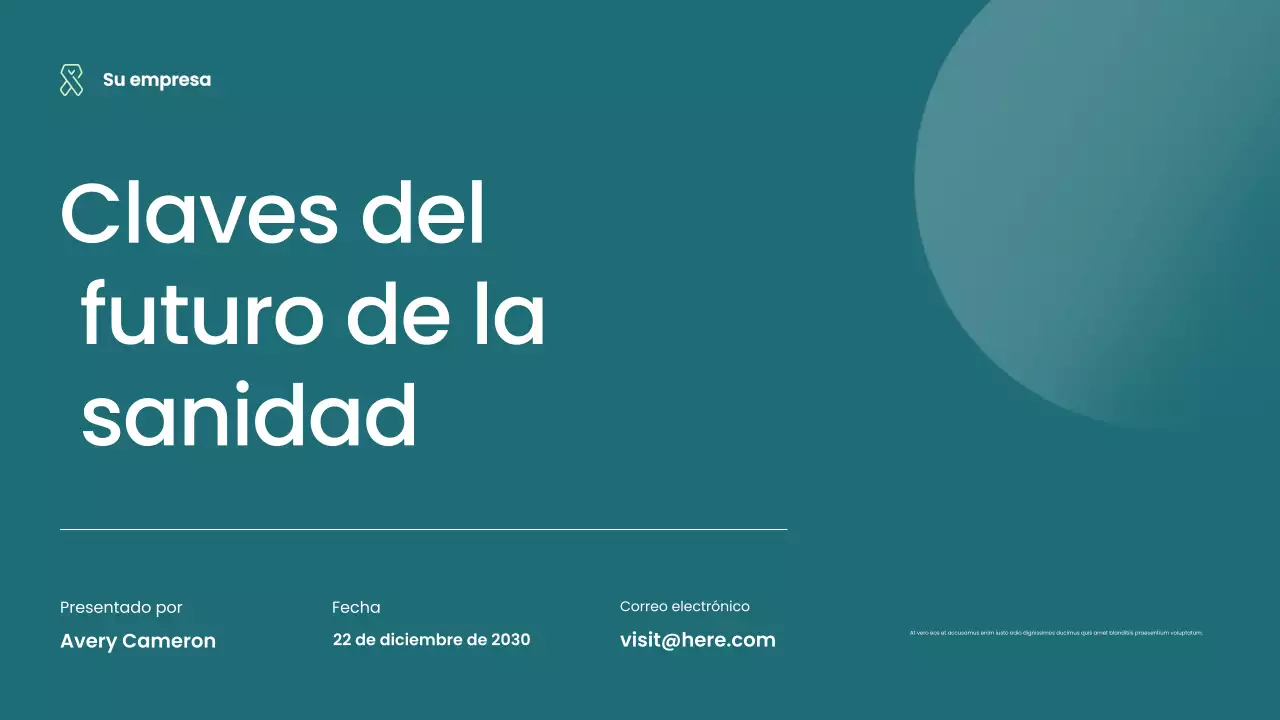 Presentación de atención médica moderna en verde azulado