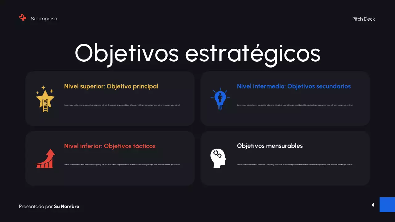 Presentación de promoción de marketing digital moderna en negro