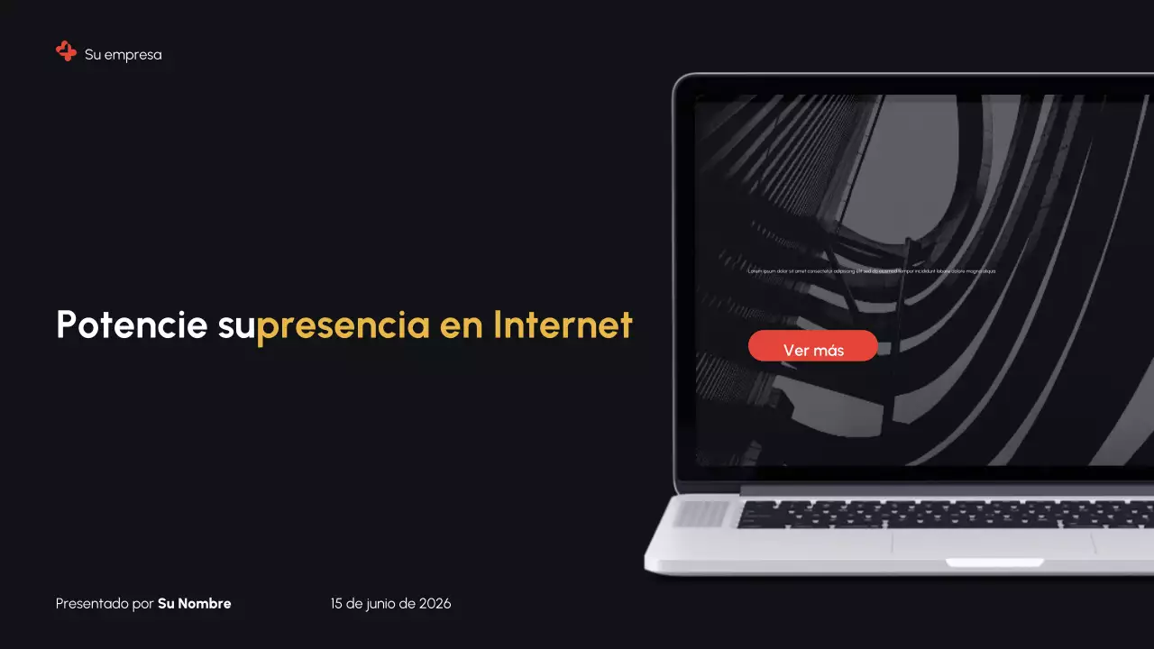 Presentación de promoción de marketing digital moderna en negro
