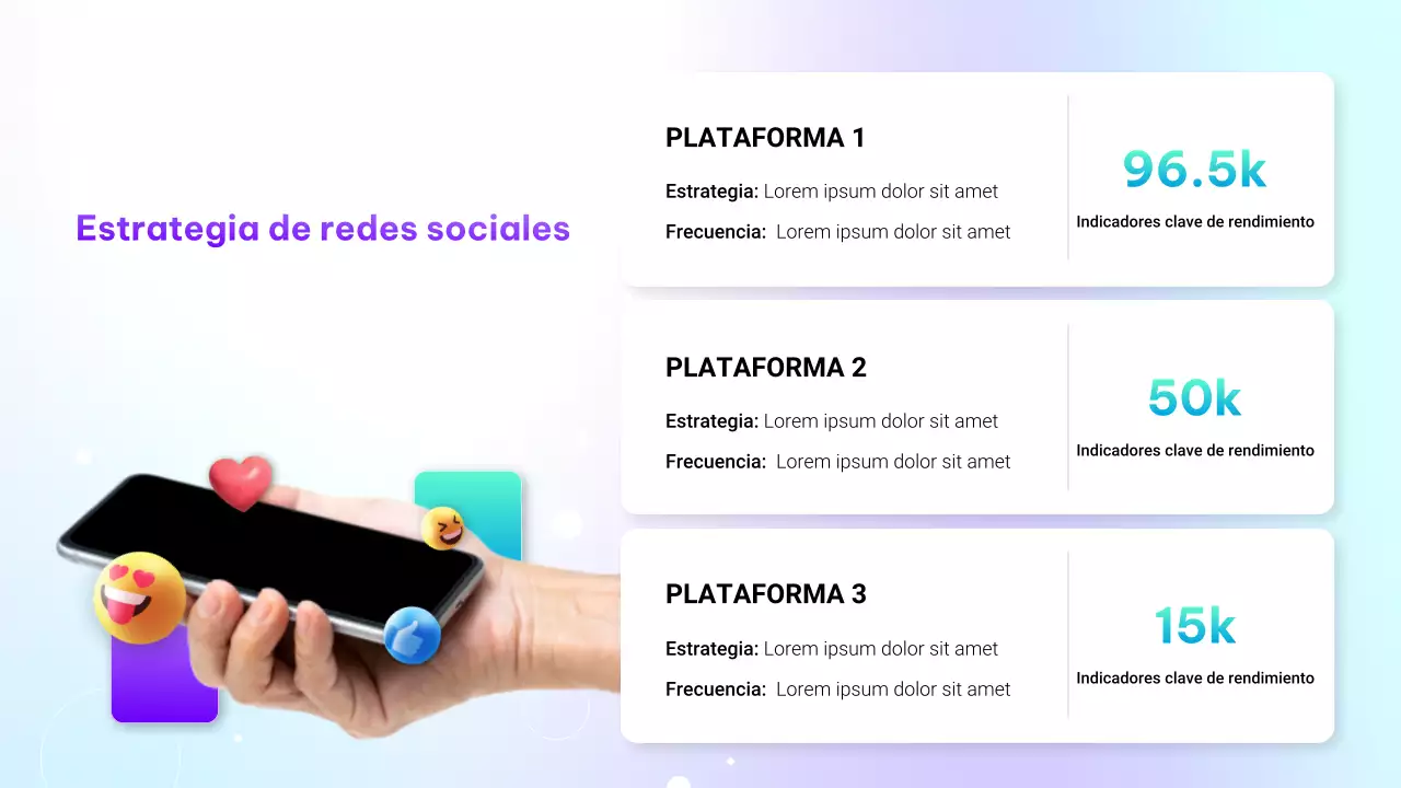 Presentación de marketing digital con degradado moderno morado