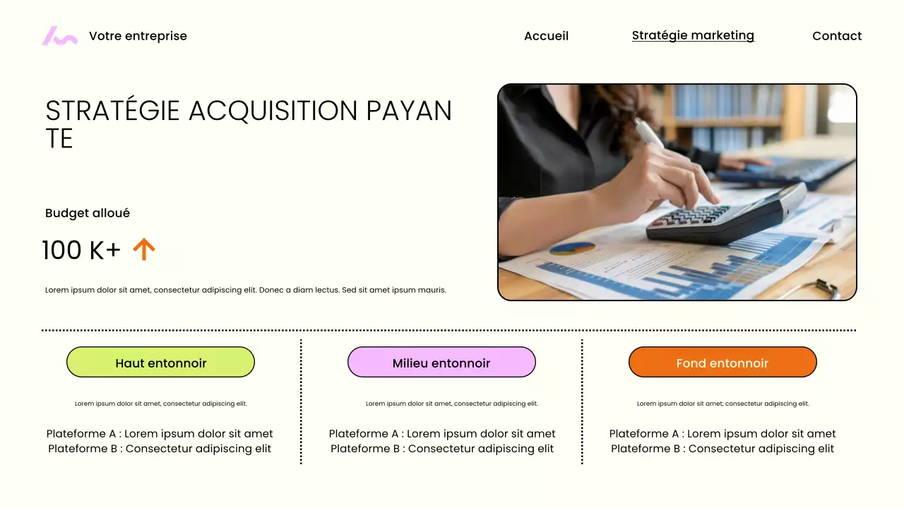 Présentation marketing moderne beige