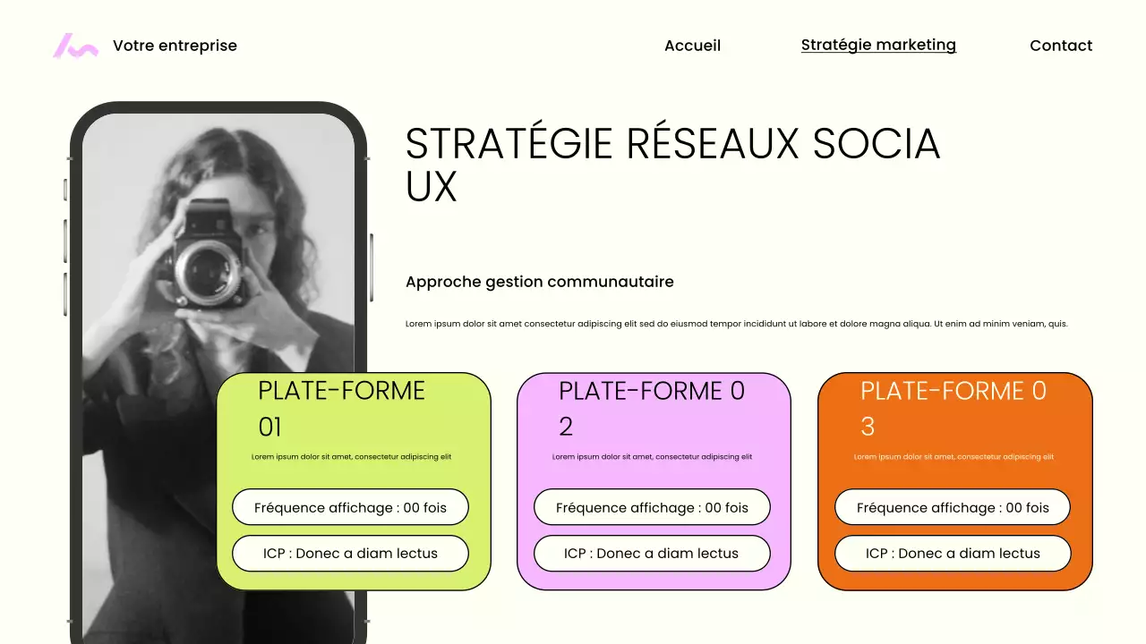 Présentation marketing moderne beige