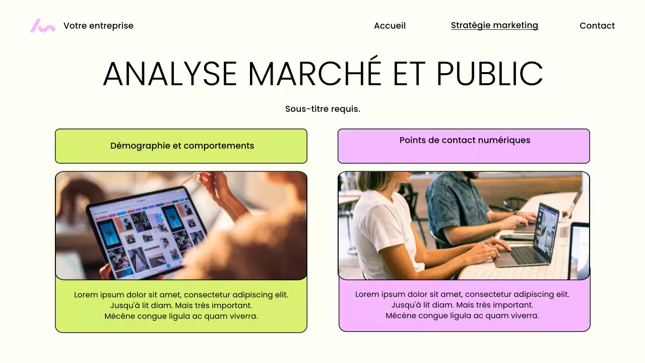 Présentation marketing moderne beige