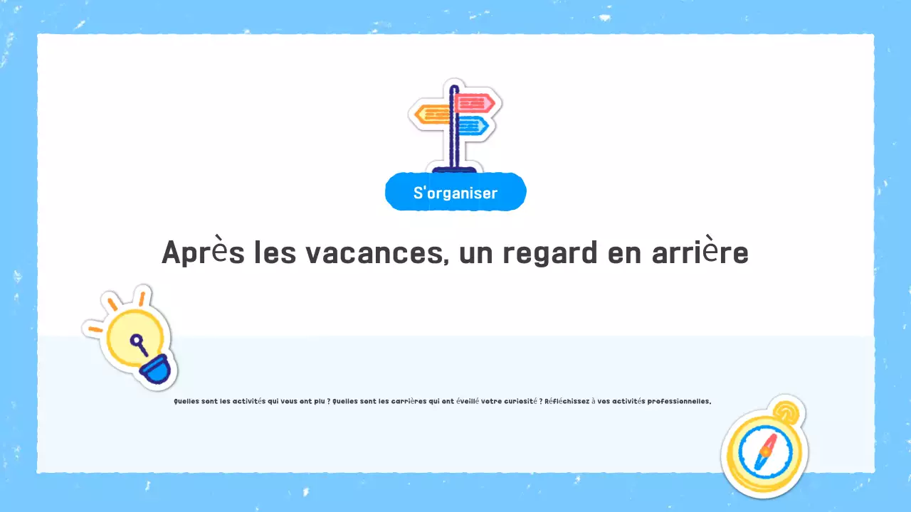 Planificateur de vacances simple et éducatif Sky Blue
