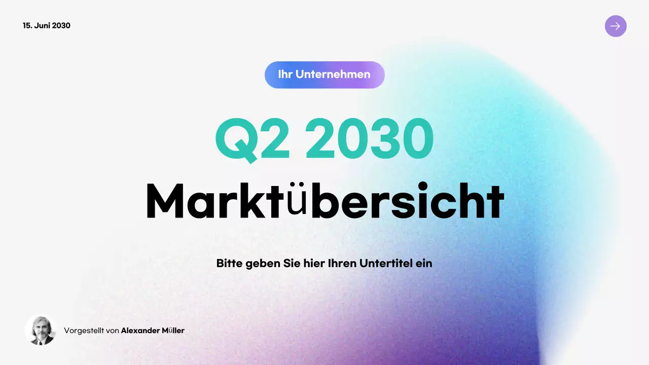 blaugrüner moderner Marktbericht