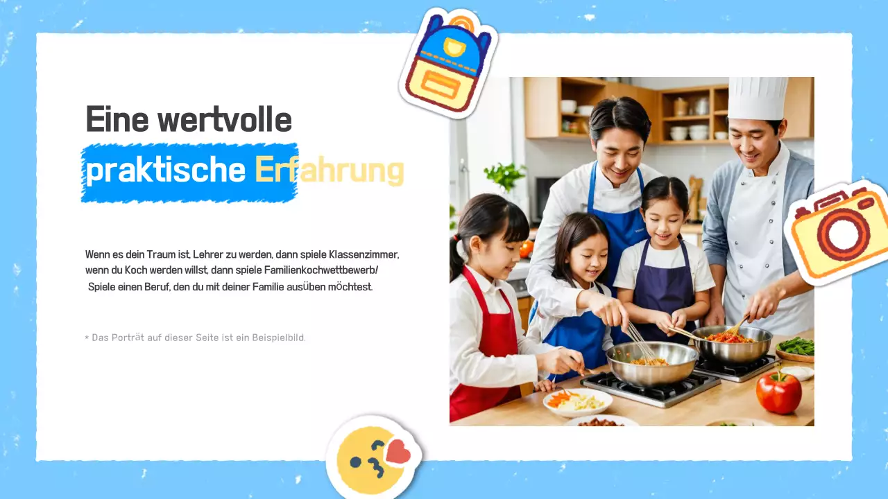 Himmelblauer einfacher Urlaubsplaner mit Lehrmaterialien