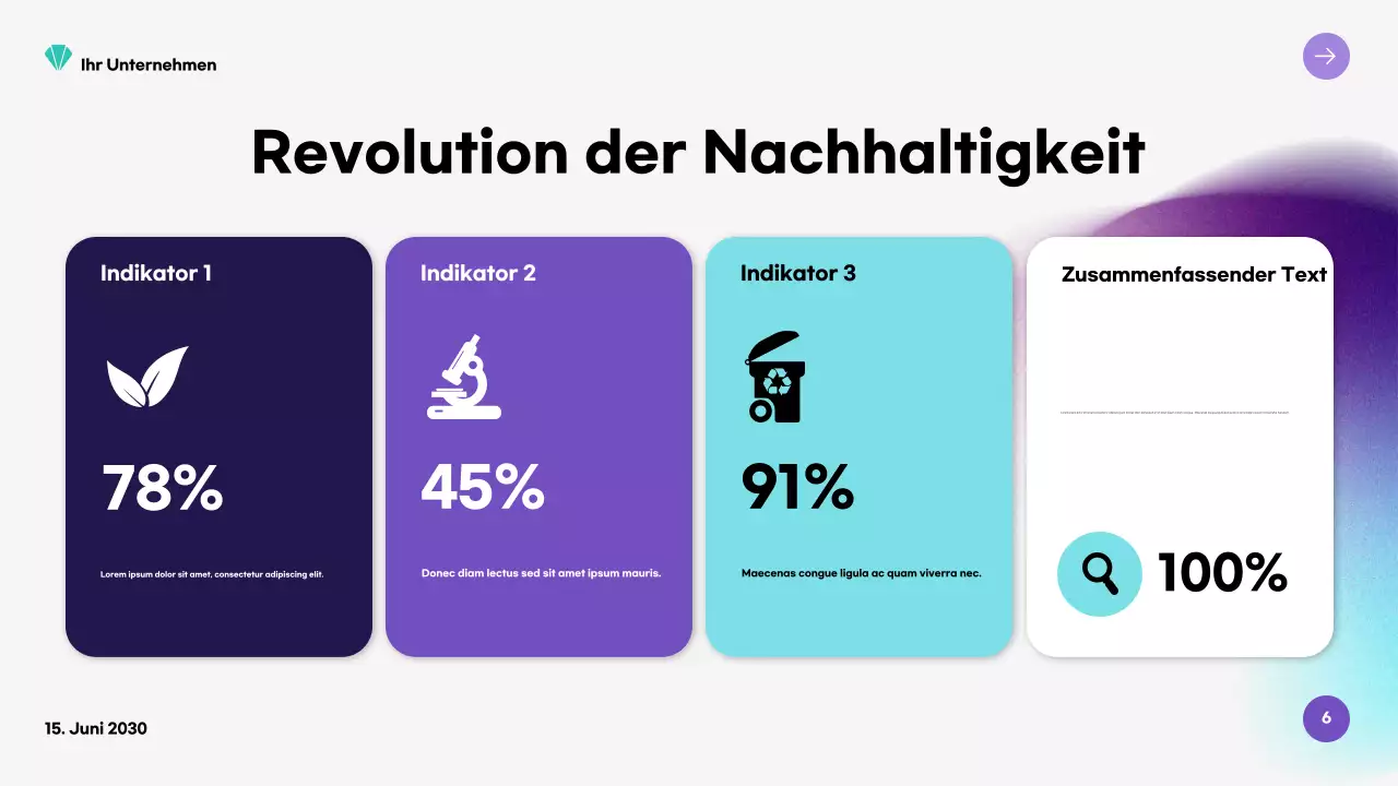 blaugrüner moderner Marktbericht