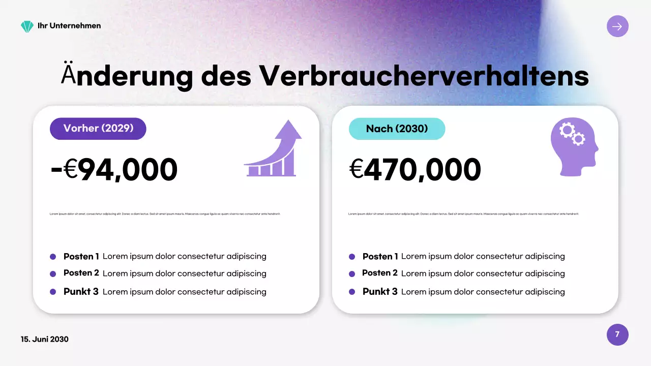 blaugrüner moderner Marktbericht