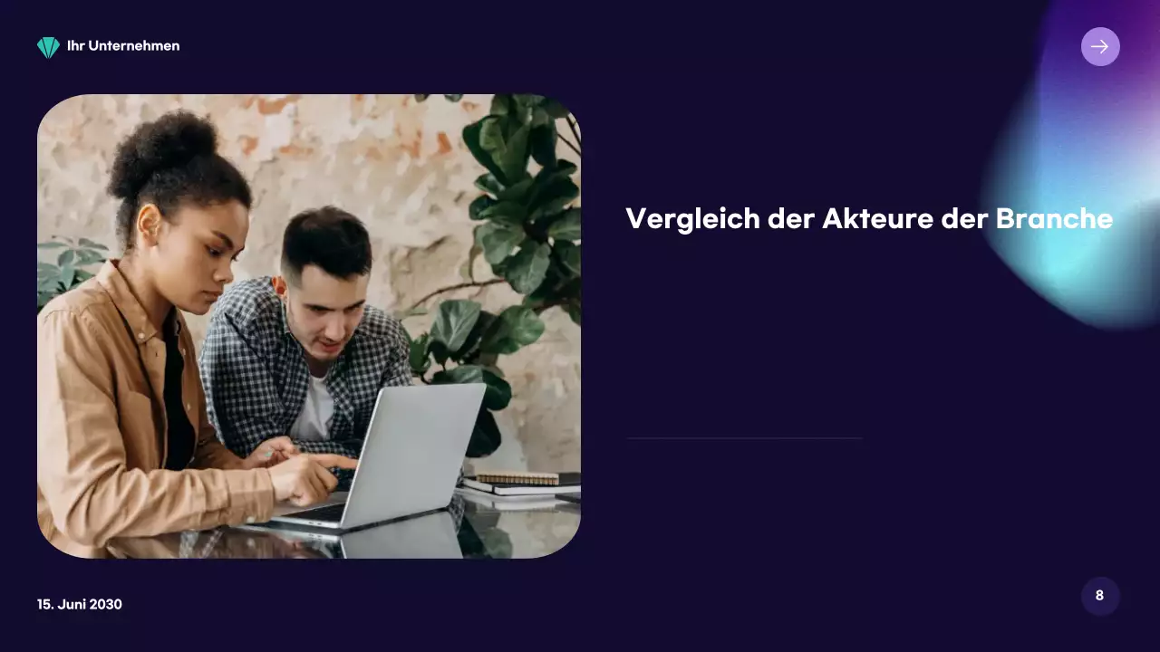 blaugrüner moderner Marktbericht