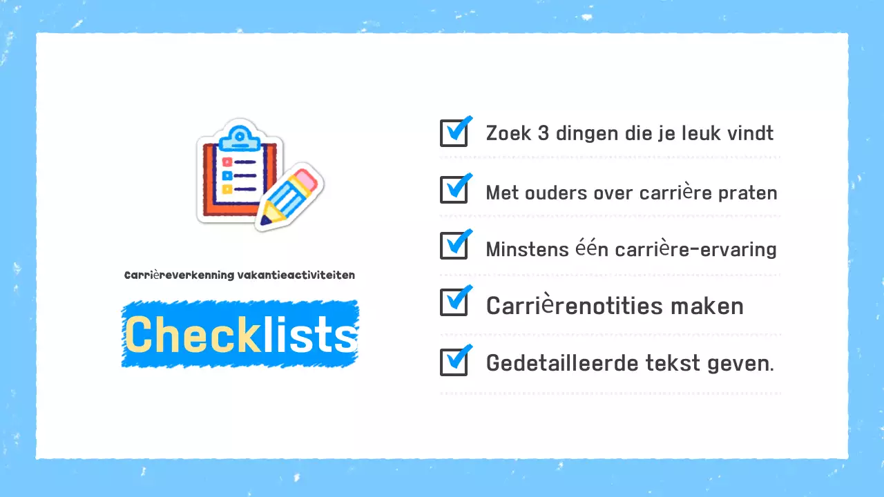 Hemelsblauwe eenvoudige educatieve materialen vakantieplanner