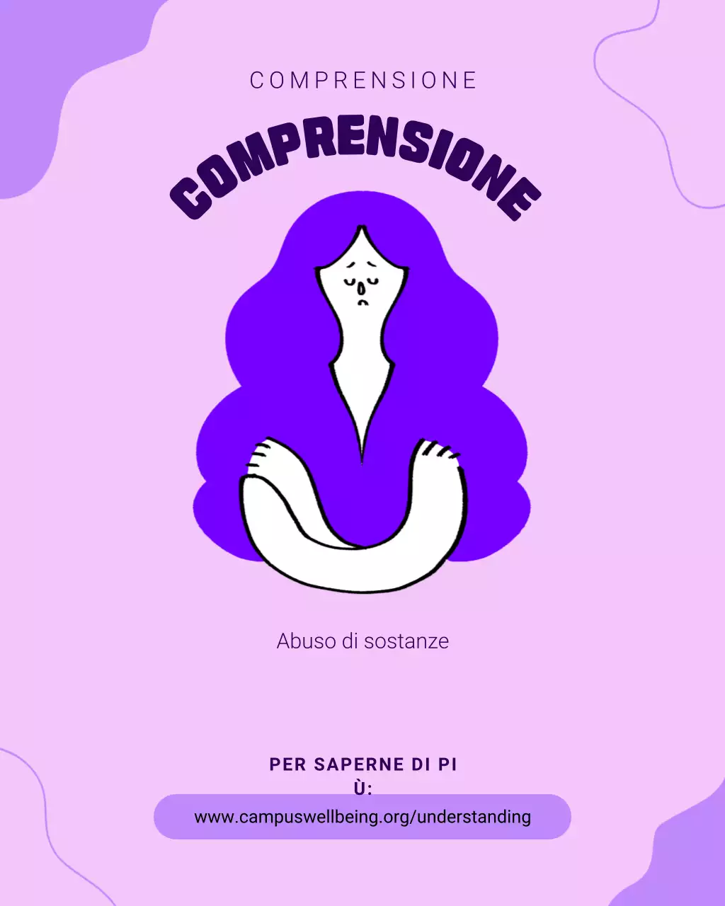 Post Instagram sulla comprensione minima dell'abuso di sostanze viola