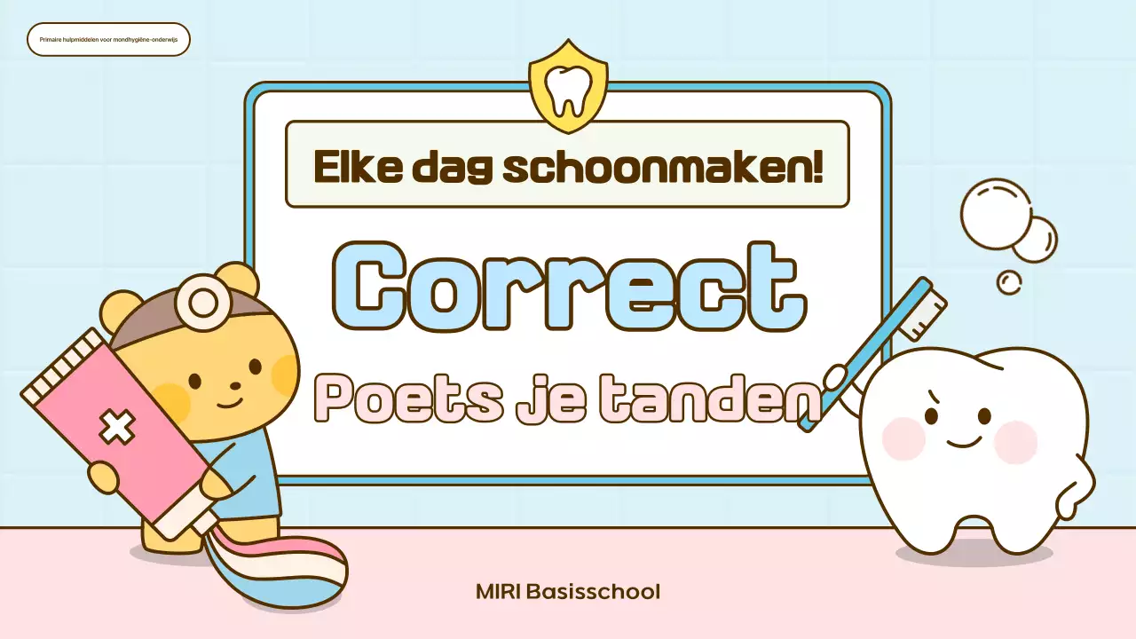 Educatief materiaal voor mondhygiëne bij baby's in de hemelsblauwe kleur