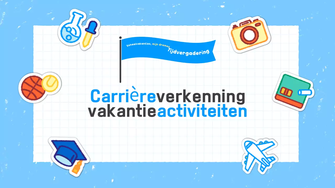 Hemelsblauwe eenvoudige educatieve materialen vakantieplanner