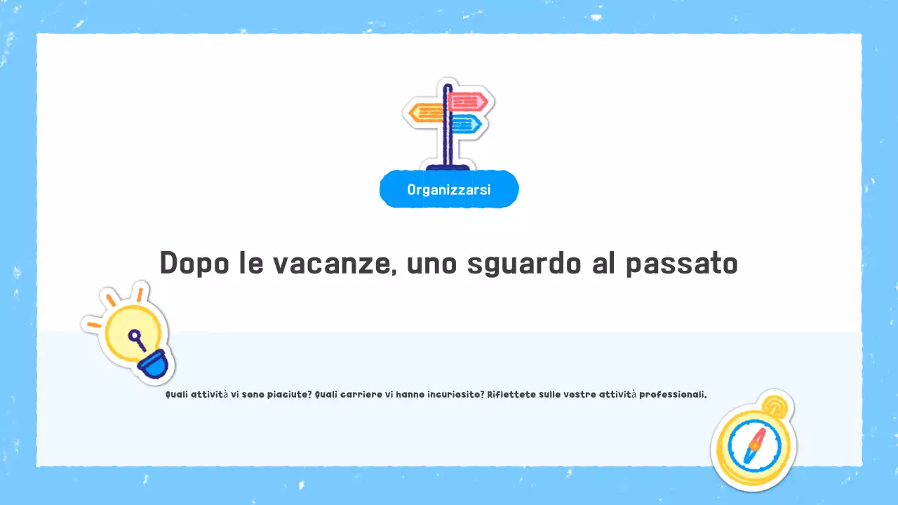 Pianificatore di vacanze con materiali didattici semplici blu cielo