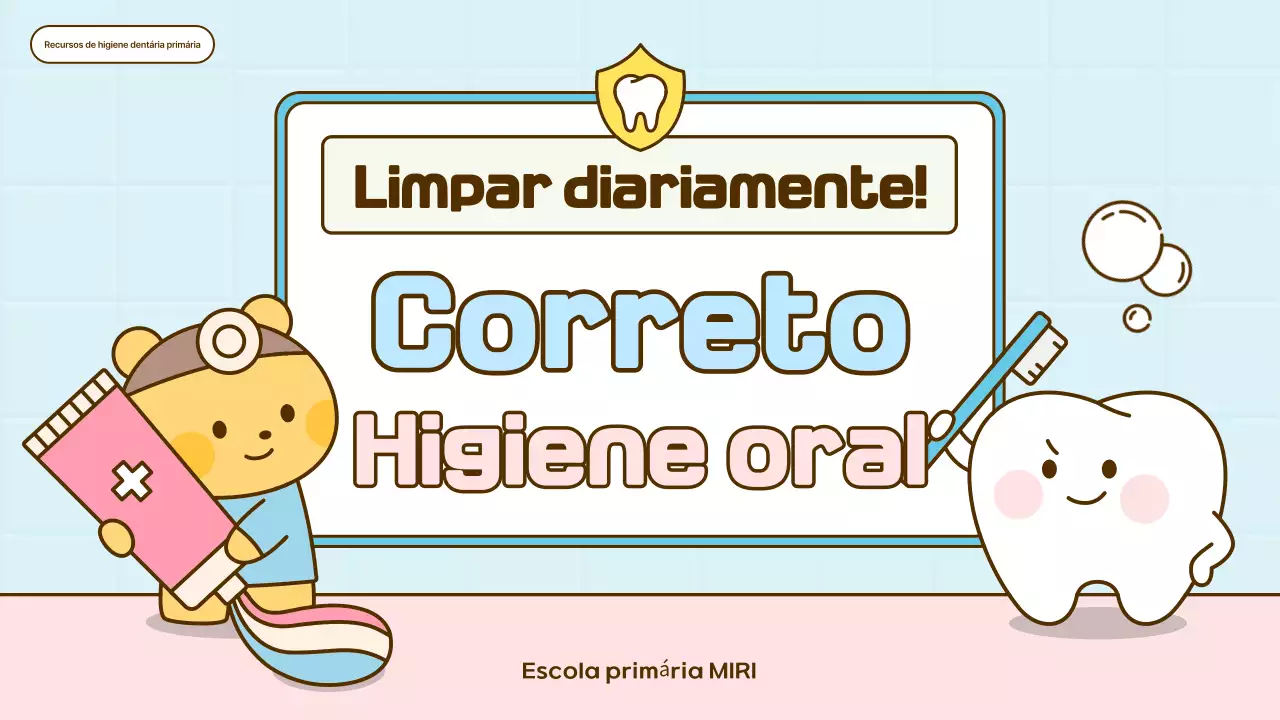 Materiais educativos sobre higiene dental para bebês Sky Blue
