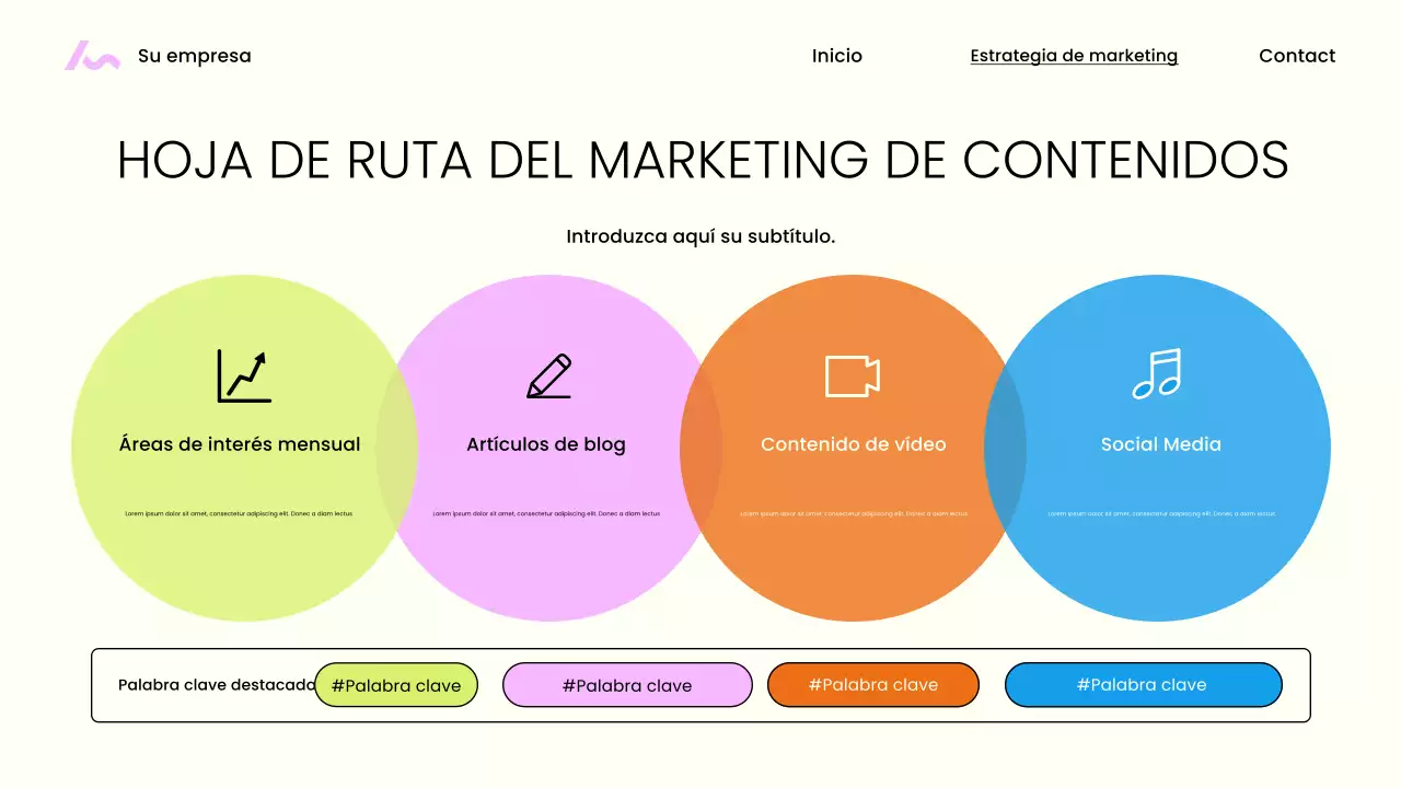 Presentación de marketing moderna en beige