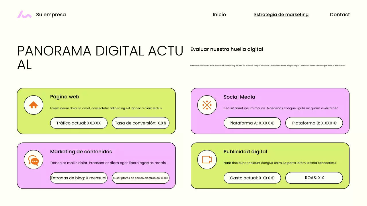 Presentación de marketing moderna en beige