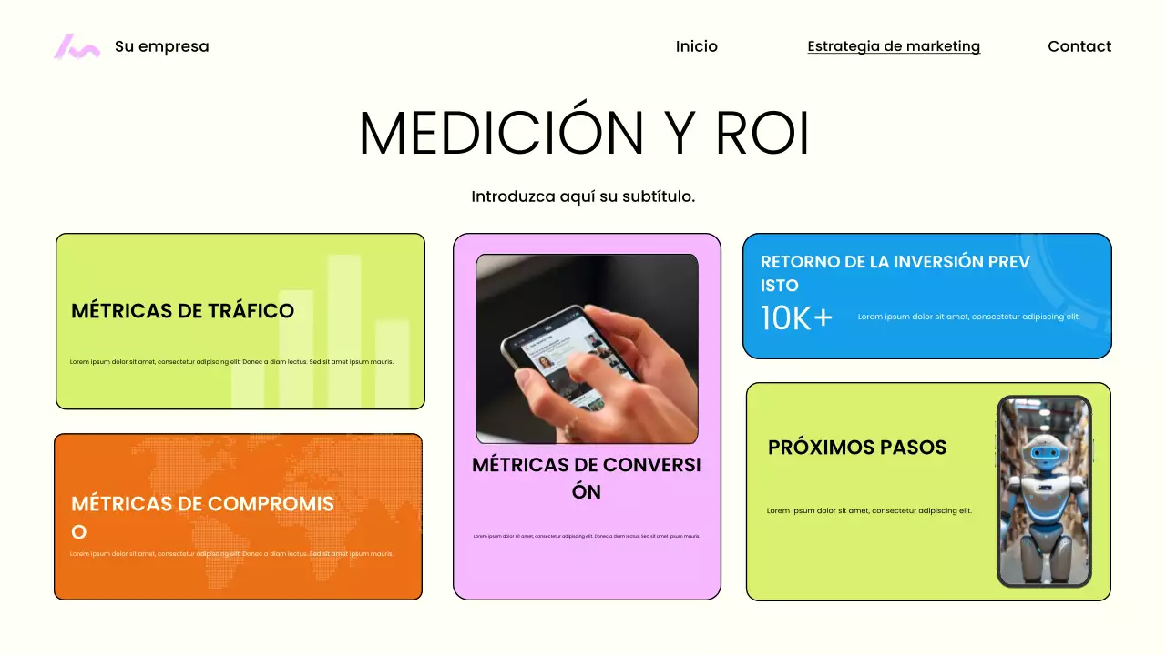 Presentación de marketing moderna en beige