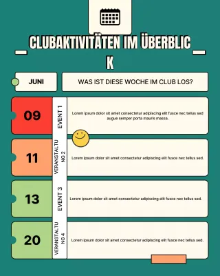 grüner Retro-Clubkalender