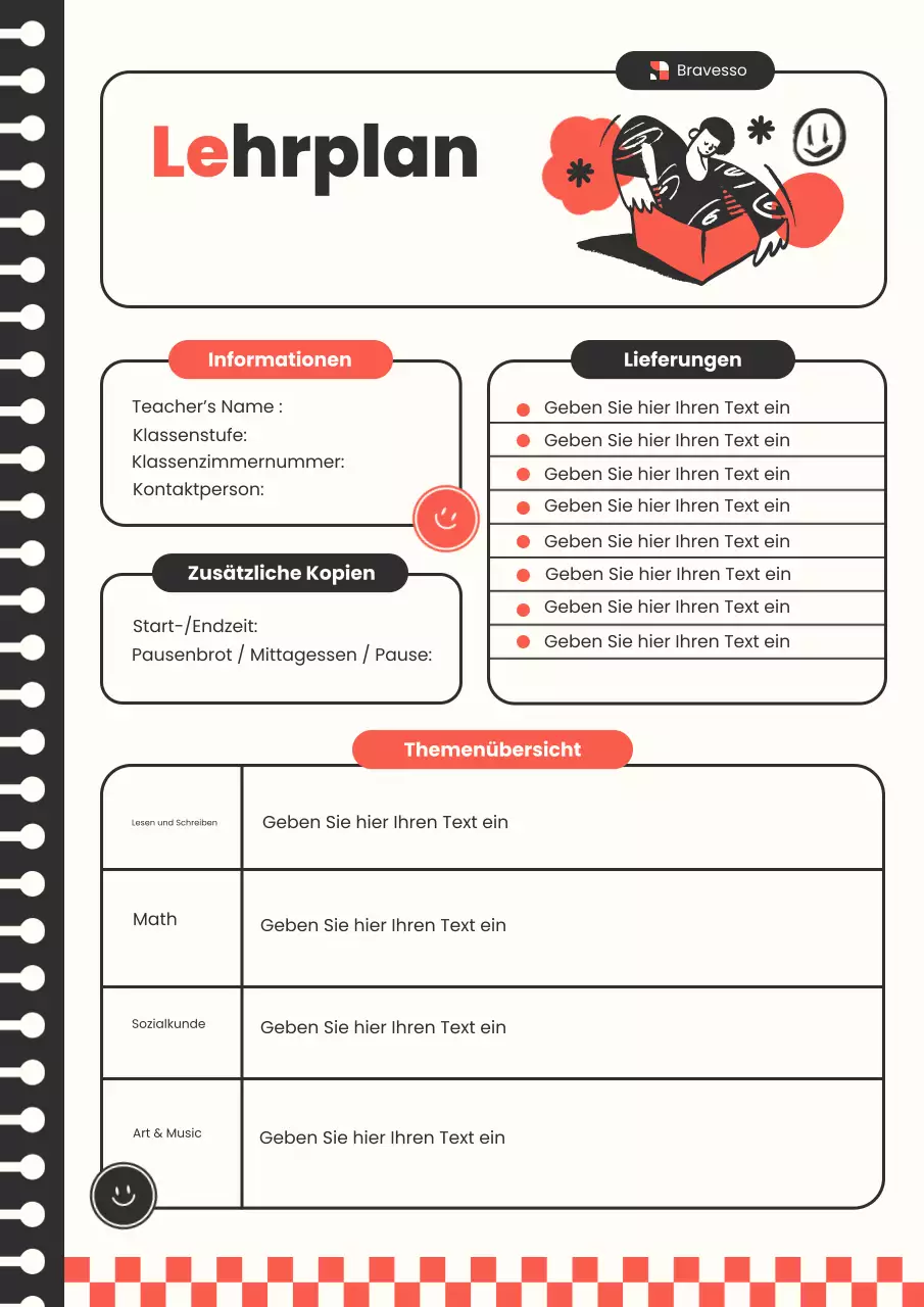 Orange Retro Playful Class Syllabus Planner Poster