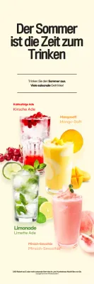 Beige Pop Sommergetränk-Aktion