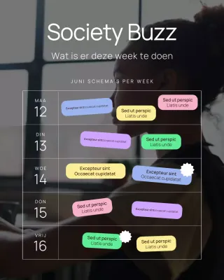 Wekelijkse sociale collegekalender Instagram-post