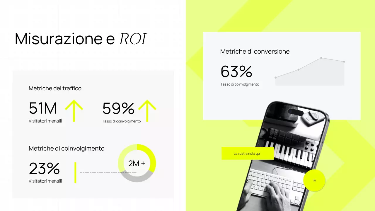 Aumenta la tua presenza online Presentazione moderna e minimalista gialla