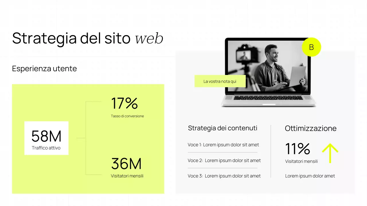 Aumenta la tua presenza online Presentazione moderna e minimalista gialla