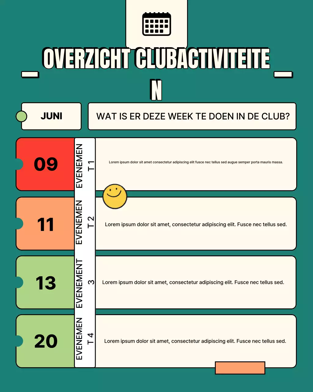 groene retro clubkalender