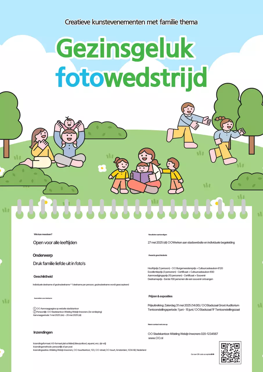 Hemelsblauwe babyfamiliewedstrijd