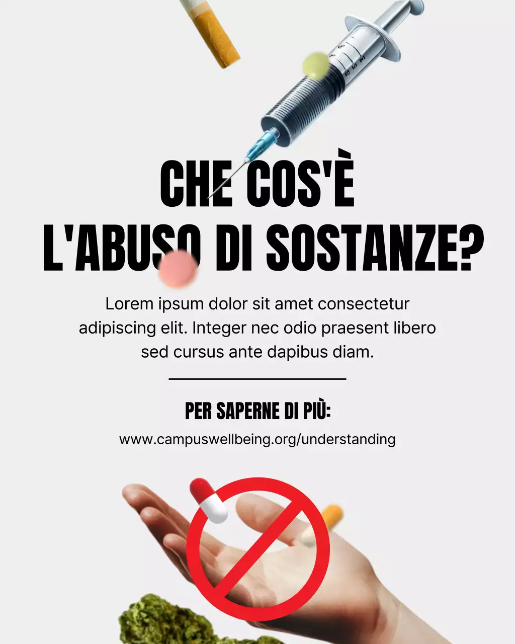 informazioni sull'abuso di sostanze moderne grigie