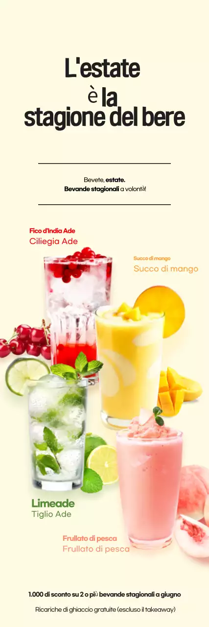 Promozione della bevanda estiva Beige Pop