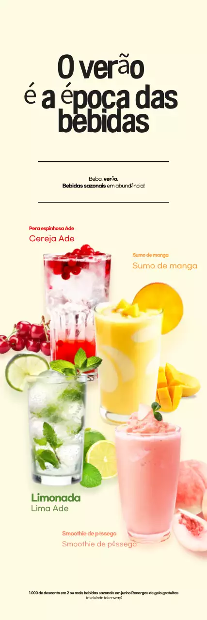 Promoção de bebida de verão Bege Pop