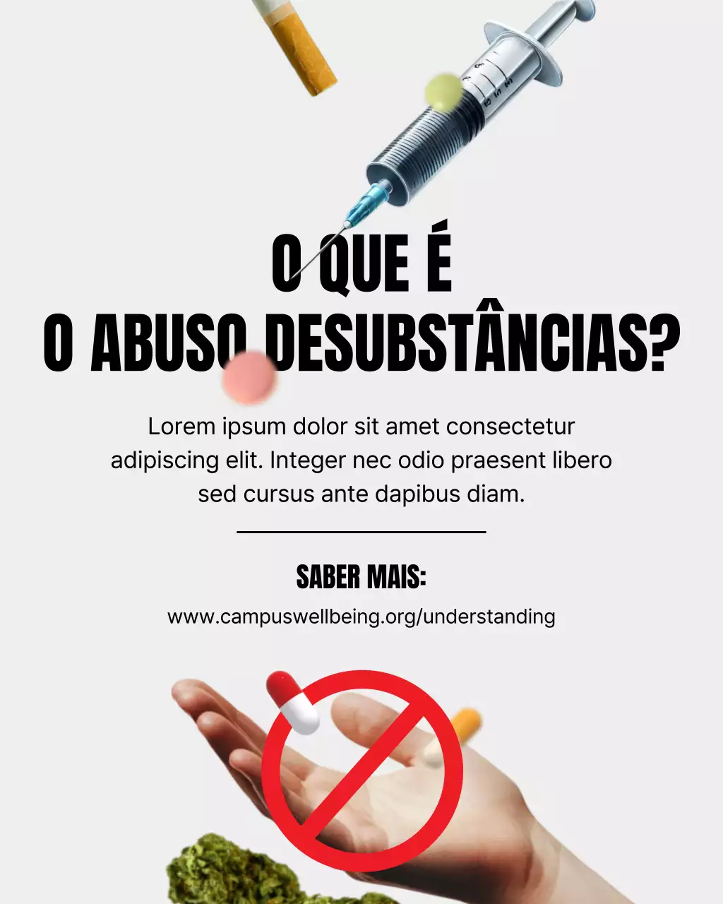 informações sobre abuso de substâncias modernas em cinza