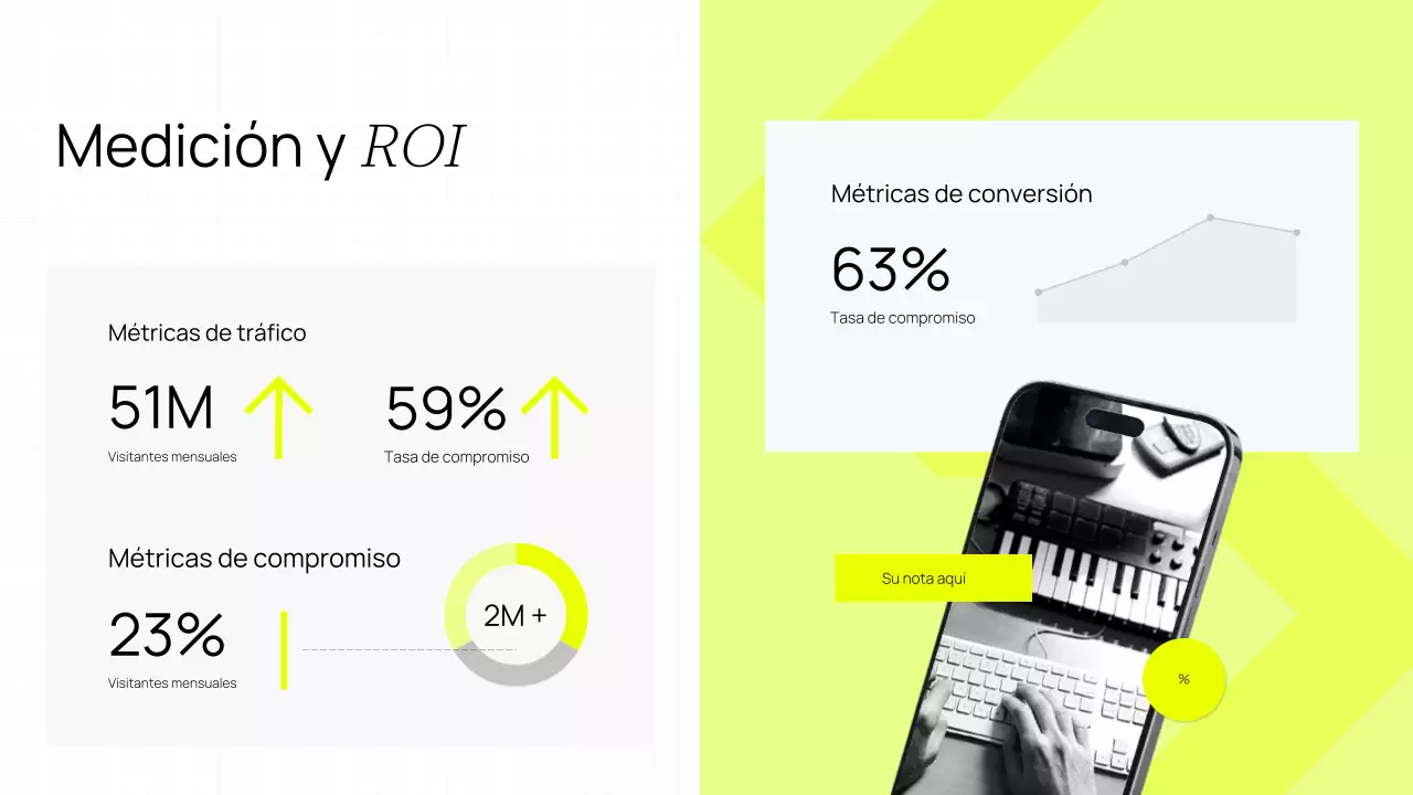 Impulsa tu presencia online: presentación minimalista moderna en amarillo