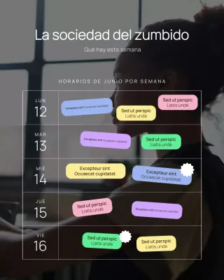 Calendario social semanal universitario: publicación en Instagram