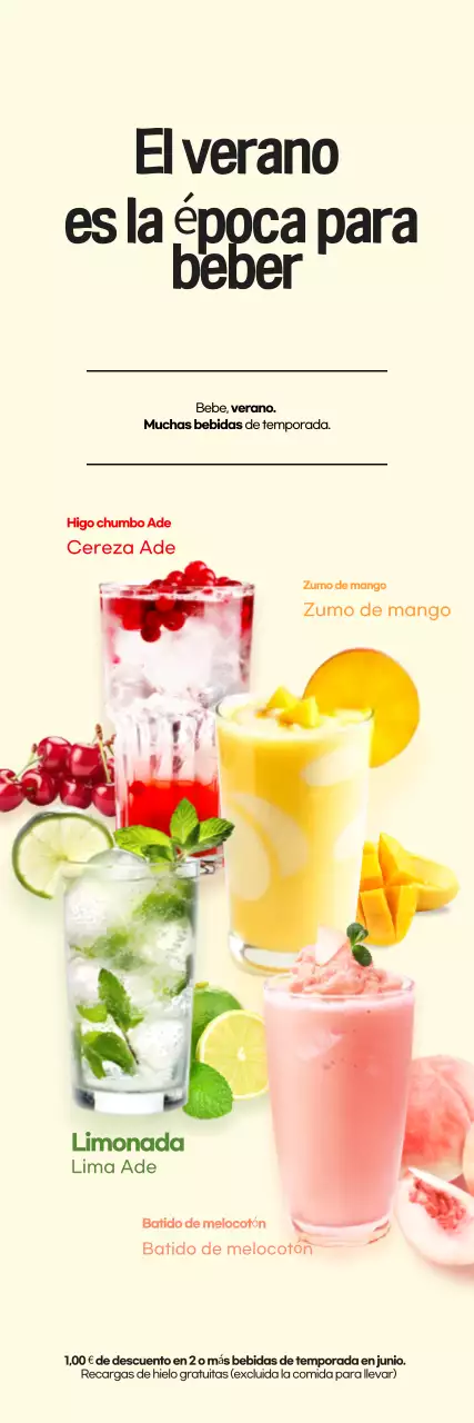 Promoción de bebida de verano Beige Pop