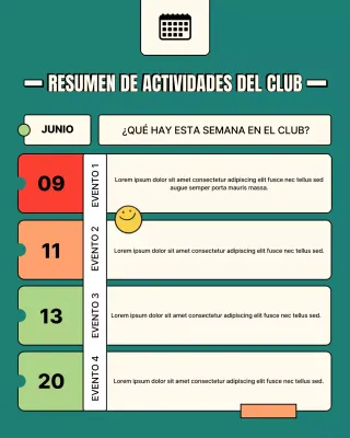 calendario del club retro verde
