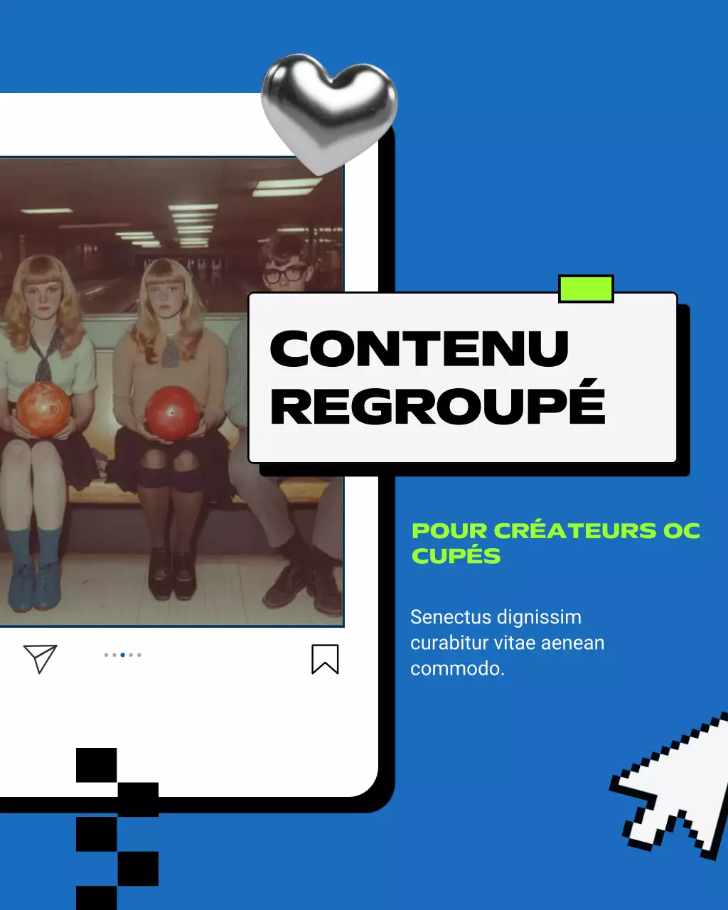 guide de contenu rétro bleu