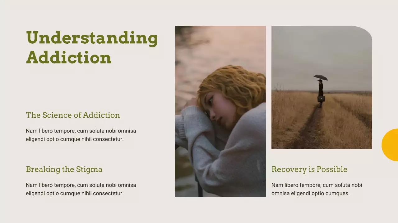 Beige and Olive Substance Abuse Recovery Presentation