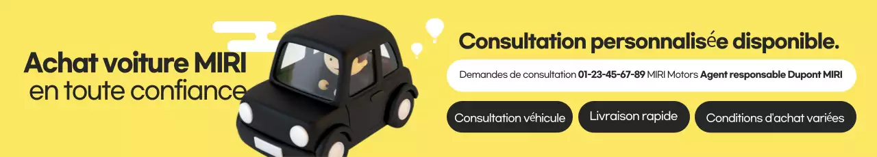 Publicité pour une voiture jaune simple