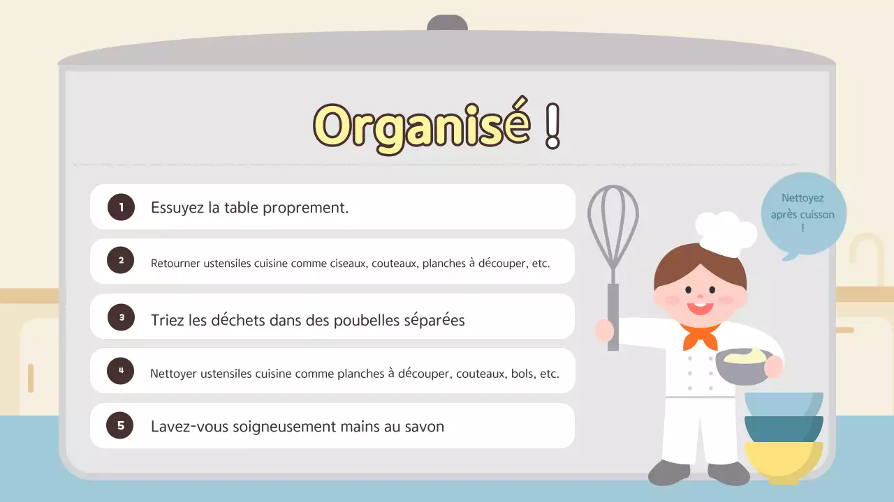Matériel pédagogique de cuisine pour bébé orange