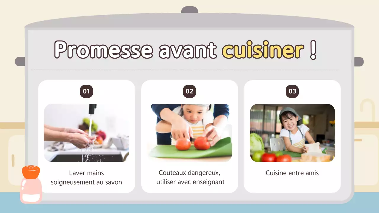 Matériel pédagogique de cuisine pour bébé orange