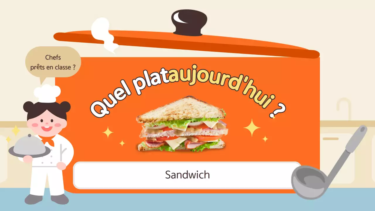 Matériel pédagogique de cuisine pour bébé orange