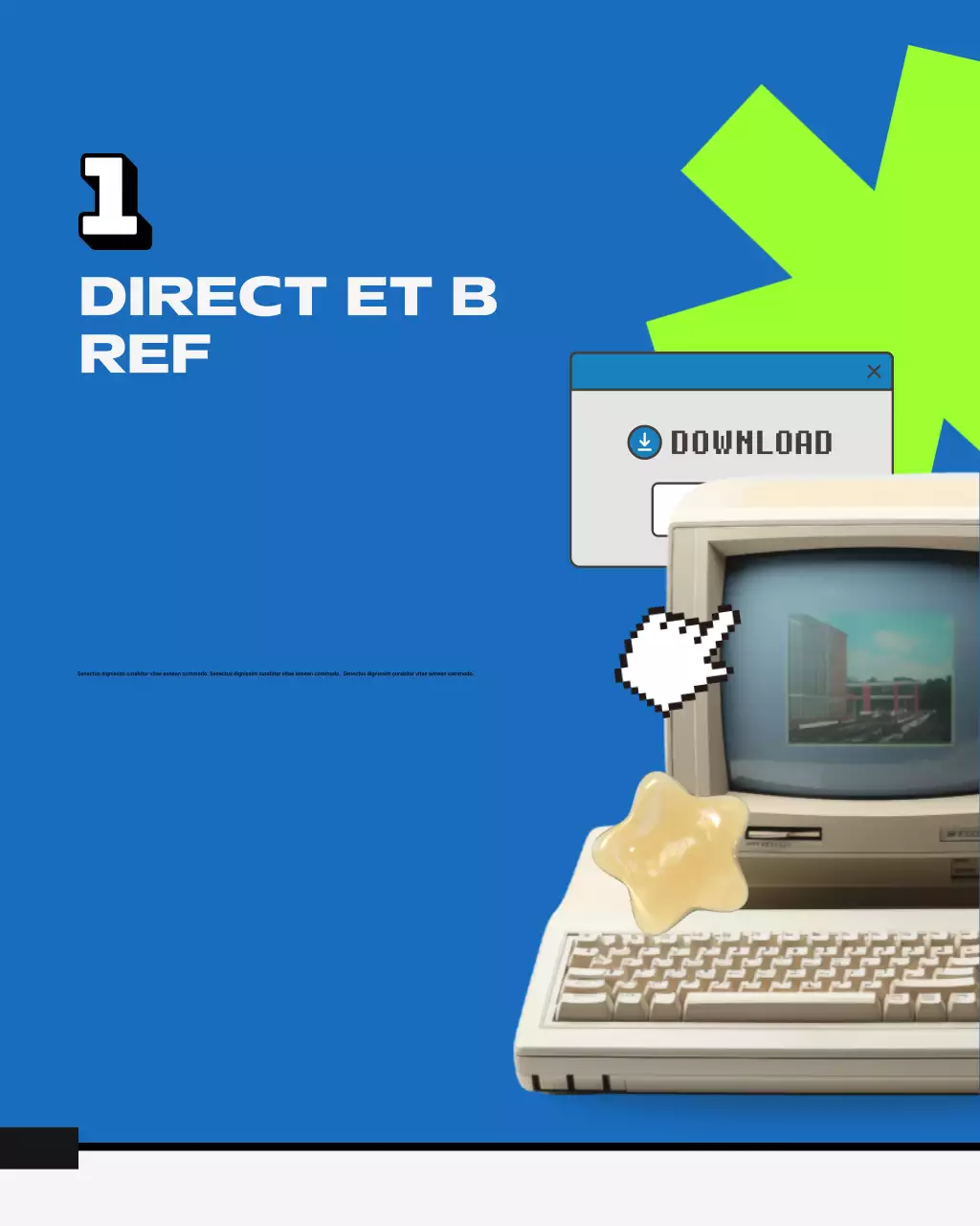 guide de contenu rétro bleu