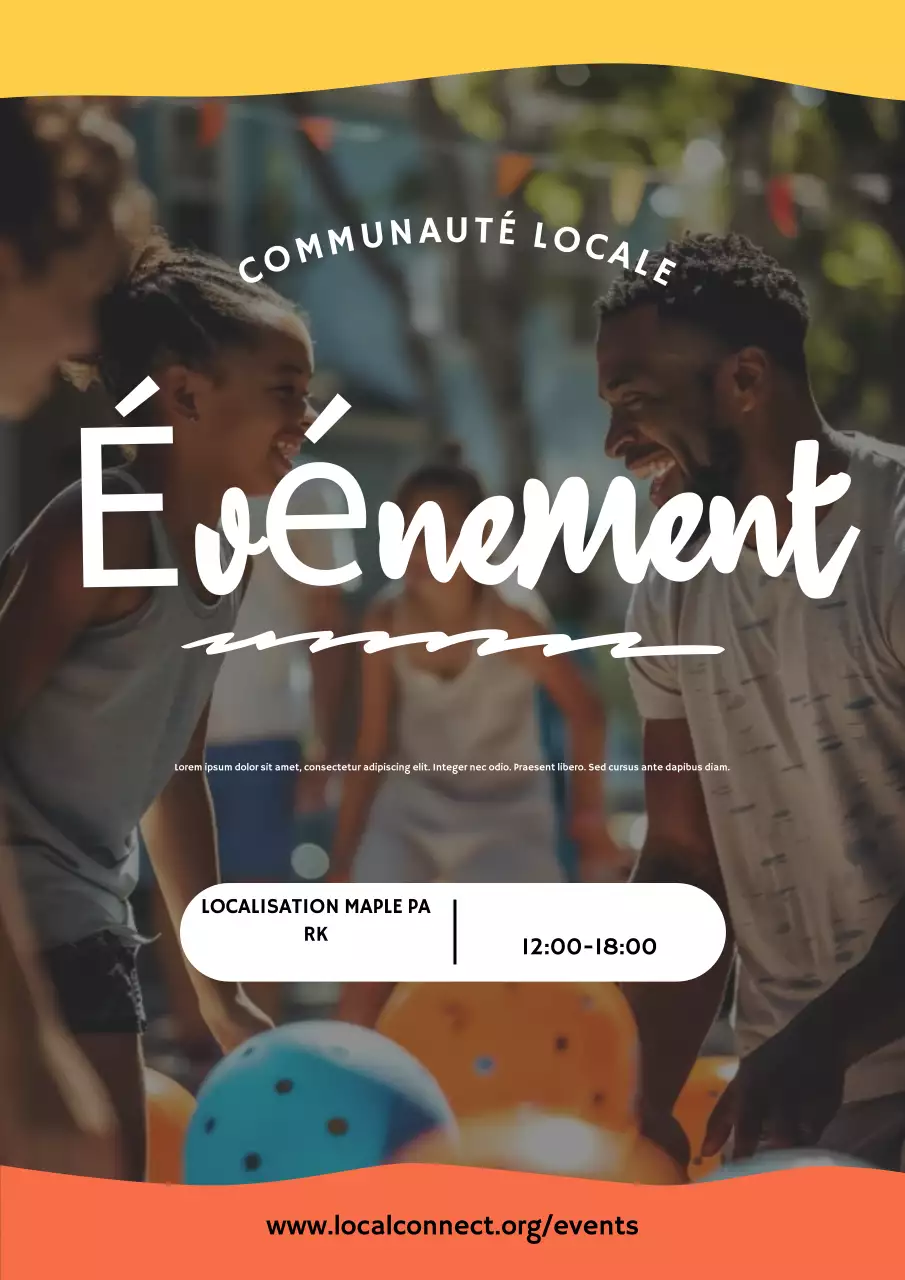Affiche d'annonce d'événement communautaire tendance jaune