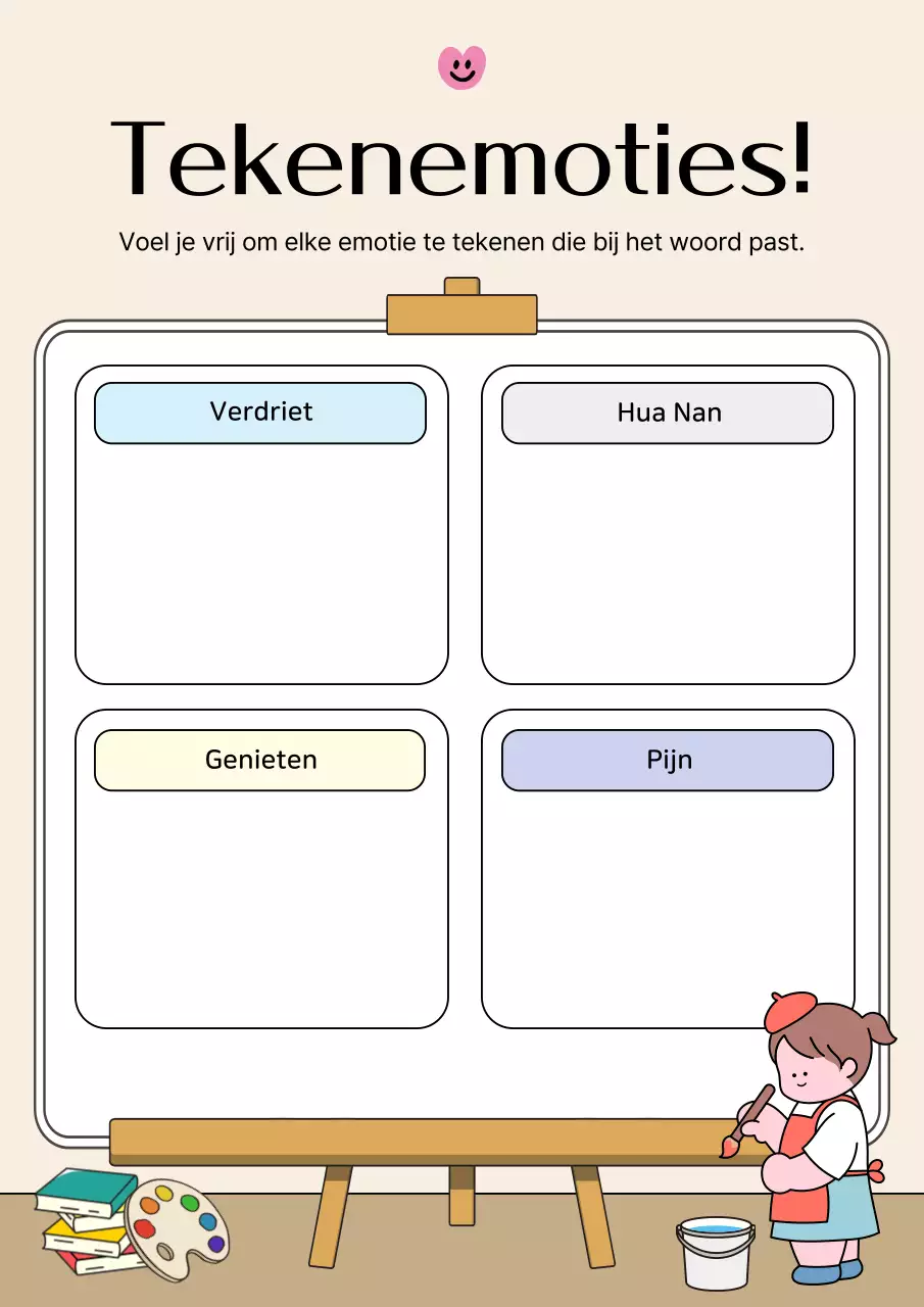 Beige schattige baby-educatieve poster voor kinderen