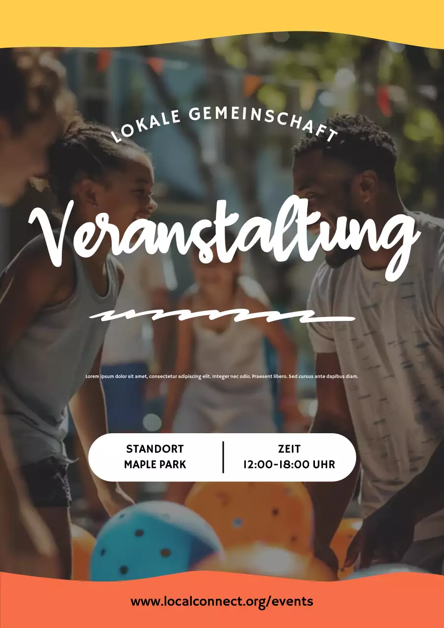 Gelbes, trendiges Community-Event-Ankündigungsplakat